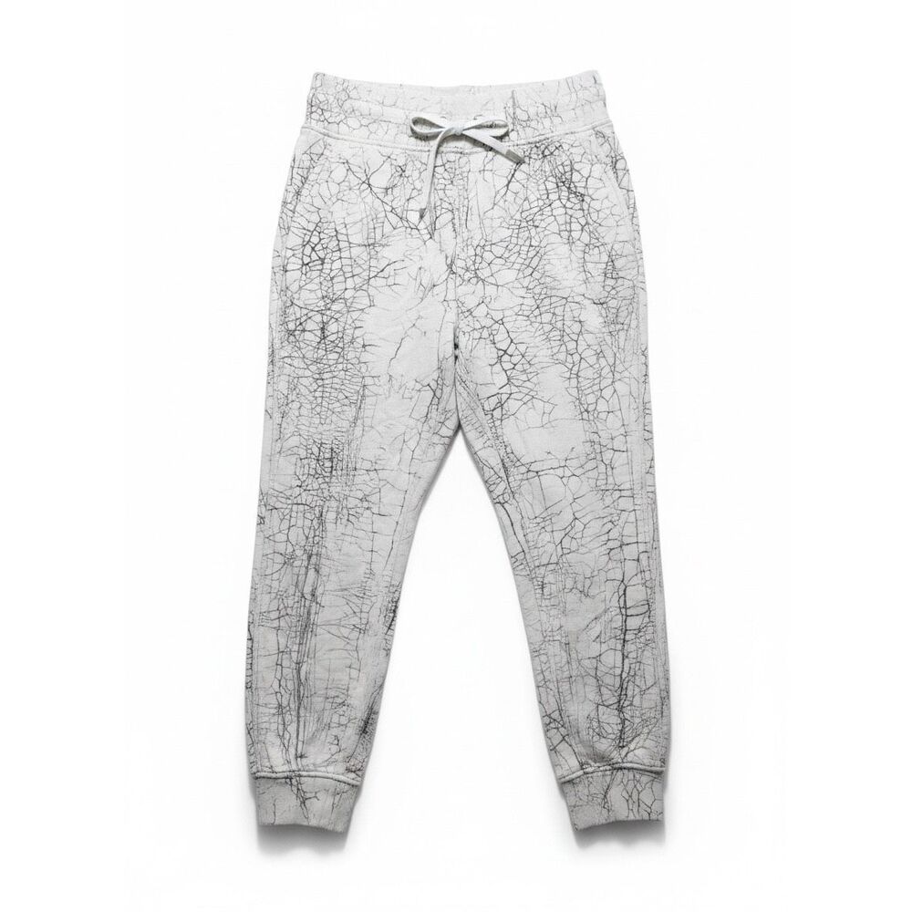 Lululemon Women’s Warm Down Joggers Size 6 Crackle Marble White Gray
